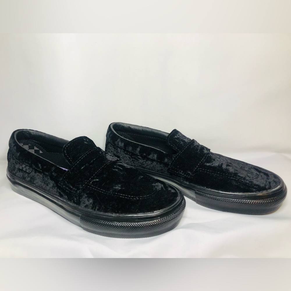 Crushed Velvet Vans Loafers